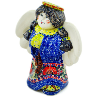 Polish Pottery Angel Figurine 9&quot; Reminiscence UNIKAT