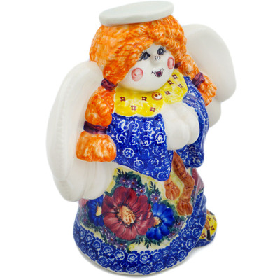 Polish Pottery Angel Figurine 9&quot; Wine Garden UNIKAT