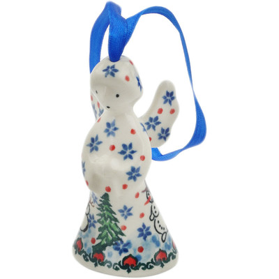 Polish Pottery Angel Ornament 3&quot; Dancing Snowman UNIKAT