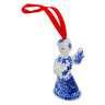 Polish Pottery Angel Ornament 3&quot; Dreams In Blue UNIKAT