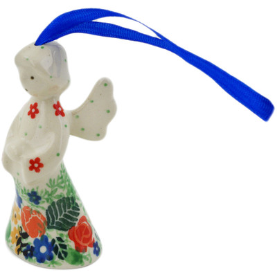 Polish Pottery Angel Ornament 3&quot; Garden Of Happiness UNIKAT