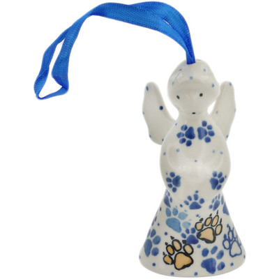 Polish Pottery Angel Ornament 3&quot; Paws And Paws