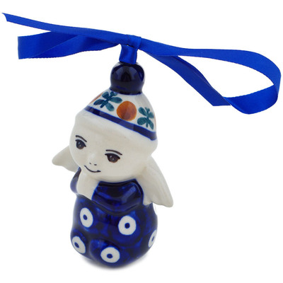 Polish Pottery Angel Ornament 4&quot; Mosquito
