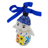 Polish Pottery Angel Ornament 4&quot; Vibrant Hanging Garden UNIKAT