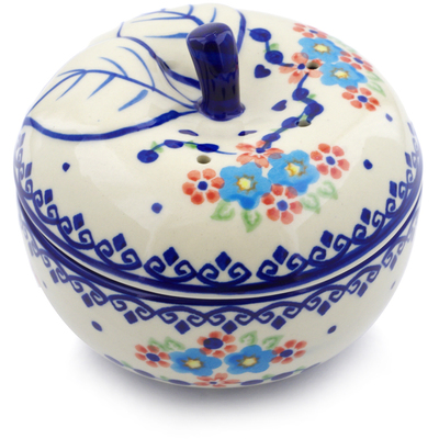 Polish Pottery Apple Baker Hearts And Flowers