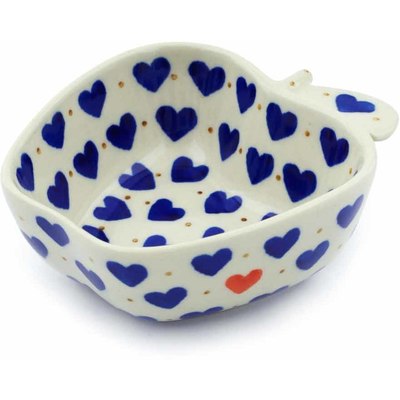 Polish Pottery Apple Shaped Bowl Heart Of Hearts