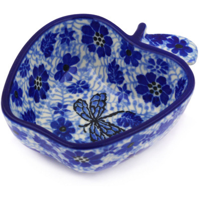 Polish Pottery Apple Shaped Bowl Misty Dragonfly