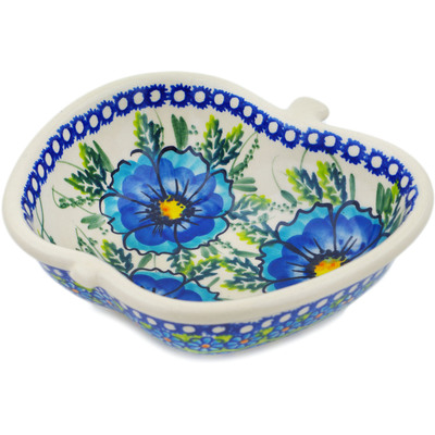 Polish Pottery Apple Shaped Bowl Orchid Crown UNIKAT