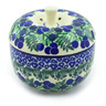 Polish Pottery Apple Shaped Jar 4&quot; Blueberry Fields Forever