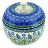 Polish Pottery Apple Shaped Jar 4&quot; Crazy Daisy