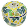 Polish Pottery Apple Shaped Jar 4&quot; Fresh Pear