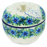 Polish Pottery Apple Shaped Jar 5&quot; Blue Bell Wreath