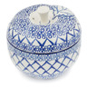 Polish Pottery Apple Shaped Jar 5&quot; Blue Harmony