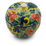 Polish Pottery Apple Shaped Jar 5&quot; Breathtaking UNIKAT