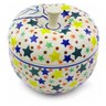 Polish Pottery Apple Shaped Jar 5&quot; Confetti Stars