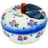 Polish Pottery Apple Shaped Jar 5&quot; Dancing Flowers UNIKAT