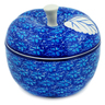 Polish Pottery Apple Shaped Jar 5&quot; Deep Into The Blue Sea