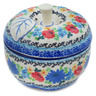 Polish Pottery Apple Shaped Jar 5" Floweret