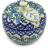 Polish Pottery Apple Shaped Jar 5" Heart Vines