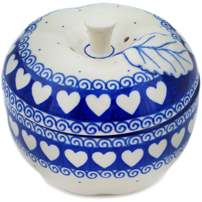 Polish Pottery Apple Shaped Jar 5&quot; Light Hearted