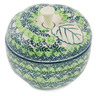 Polish Pottery Apple Shaped Jar 5&quot; Lush Meadow