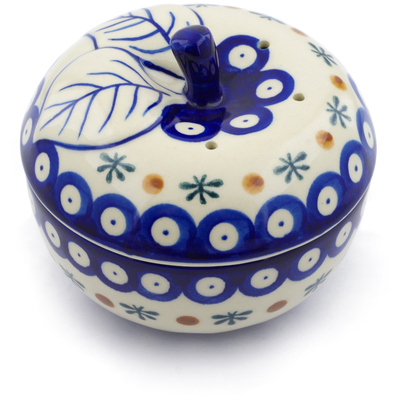 Polish Pottery Apple Shaped Jar 5&quot; Mosquito