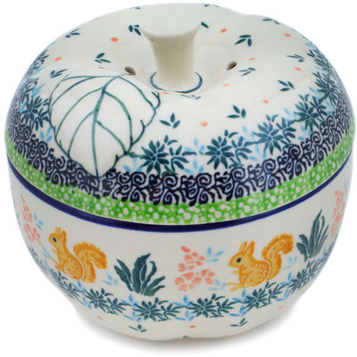 Polish Pottery Apple Shaped Jar 5&quot; Nuts About You UNIKAT