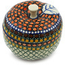 Polish Pottery Apple Shaped Jar 5&quot; Orange Tranquility UNIKAT