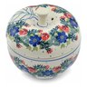 Polish Pottery Apple Shaped Jar 5&quot; Springtime Wreath