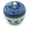 Polish Pottery Apple Shaped Jar 5&quot; Tulip Motif UNIKAT