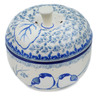 Polish Pottery Apple Shaped Jar 5&quot; Waiting Birds UNIKAT