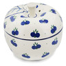 Polish Pottery Apple Shaped Jar 5&quot; Wild Blueberry