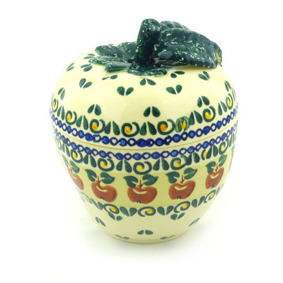 Polish Pottery Apple Shaped Jar 6&quot;