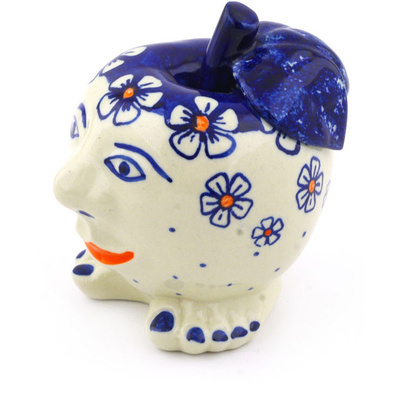 Polish Pottery Apple Shaped Piggy Bank 4&quot;