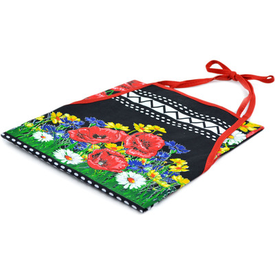 Textile Apron 31&quot; Poppy Garden Black