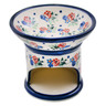Polish Pottery Aroma Oil Burner Lamp 4&quot; Dancing Flowers UNIKAT
