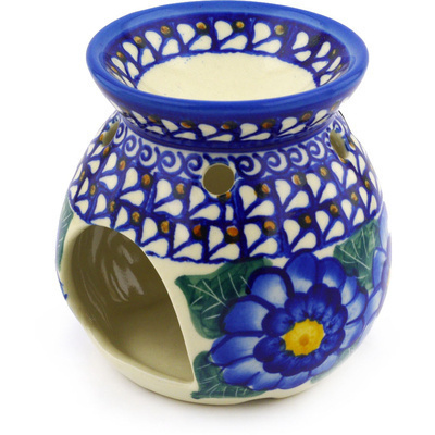 Polish Pottery Aroma Oil Burner Lamp 4&quot; UNIKAT