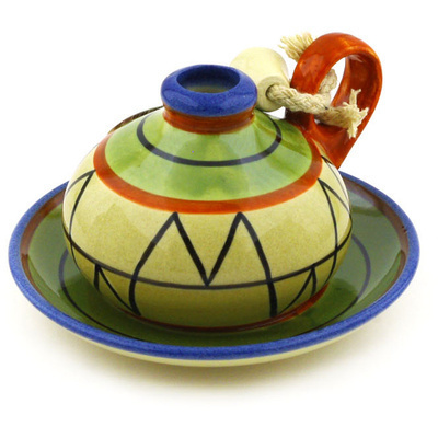 Polish Pottery Aroma Oil Burner Lamp 5&quot;