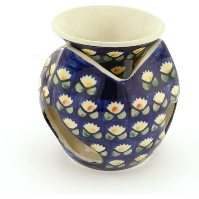 Polish Pottery Aroma Oil Burner Lamp 5&quot; Waterlily
