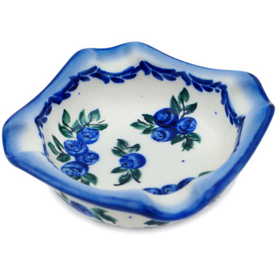 Polish Pottery Ashtray 3&quot; Blue Berry Special UNIKAT