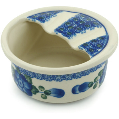 Polish Pottery Ashtray 4&quot; Blue Poppies