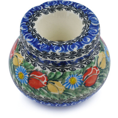 Polish Pottery Ashtray 4&quot; Tulip Splendor UNIKAT