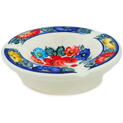 Faience Ashtray 5&quot; Little Flower Patch