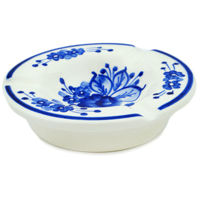 Faience Ashtray 5&quot; Retro Cobalt
