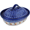 Polish Pottery Baker with Cover 10&quot; Apple Pears
