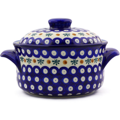 Polish Pottery Baker with Cover 10" Mosquito
