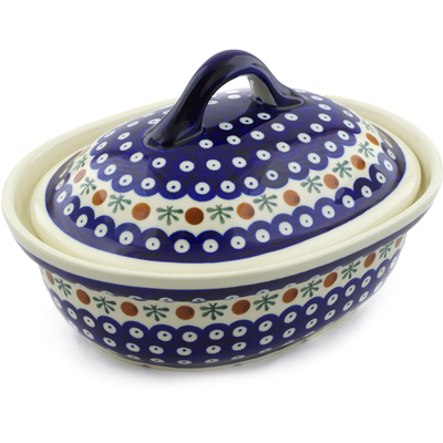 Polish Pottery Baker with Cover 10&quot; Mosquito