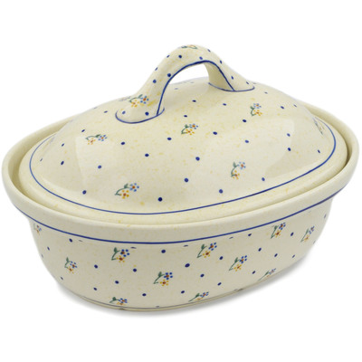 Polish Pottery Baker with Cover 12&quot; Country Meadow