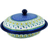 Polish Pottery Baker with Cover 12&quot; Crazy Daisy
