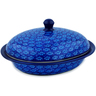 Polish Pottery Baker with Cover 12&quot; Deep Into The Blue Sea